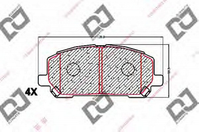 DJ PARTS bp1604 -  Комплект тормозных колодок, дисковый тормоз